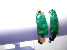 2 peças. fio de seda preto alongamento de jade verde esculpido comprar usado  Enviando para Brazil