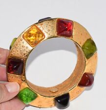 Used, DOMINIQUE AURIENTIS Paris Runway Glass Multicolor Gripoix Bangle Bracelet RARE!! for sale  Shipping to South Africa