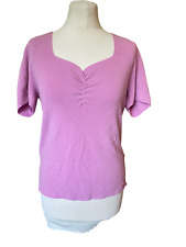 Next Top Pink Ribbed Rockerbilly Sweetheart Short Sleeved Jumper Size 18 for sale  Shipping to South Africa