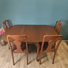 Vintage Mahogany Drop Leaf Dining Table And 4 Chairs Queen Anne Legs  for sale  Shipping to South Africa