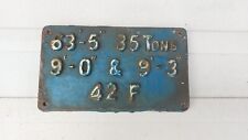 Carriage data plate for sale  WORKSOP