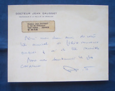 Autograph note by the French immunologist, Nobel Prize winner Jean Dausset for sale  Shipping to South Africa
