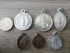 Lot 6 anciennes médailles bronze cuivre religieuse bapteme communion no argent d'occasion  Gouvieux