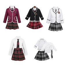 Conjunto de fantasia roupa gravata camisa saia uniforme escolar estilo britânico infantil meninas comprar usado  Enviando para Brazil