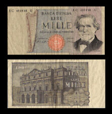 Usato, ITALIA -  n°2 Banconota / Cartamoneta 1000 lire "VERDI" 1969 (leggi descrizione) usato  Villaricca
