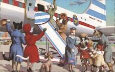 Used, Dressed Animals Cats Boarding a Plane and Waving Farewell Alfred Mainzer Vintage for sale  Shipping to South Africa