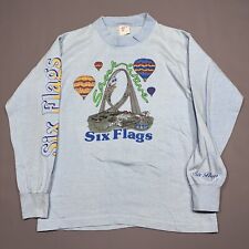 Camisa Vintage Six Flags Adulto Mediana Magic Mountain Shockwave Ride Años 80 Azul 5050, usado segunda mano  Embacar hacia Argentina