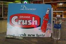 RARE 1950s DISCOVER ORANGE CRUSH FRESH NEW 2-SIDED PAINTED METAL FLANGE SIGN POP for sale  Shipping to South Africa