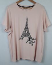 Camiseta Karl Lagerfeld Paris estampa Torre Eiffel enfeitada mais 2X pêssego leve comprar usado  Enviando para Brazil