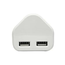 FAST DUAL 2 PORT USB CHARGER WITH 3 PIN UK MAINS WALL PLUG ADAPTER FAST CHARGIN for sale  Shipping to South Africa