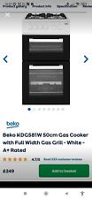Used, Beko KDG581W 50cm Gas Cooker - White for sale  BASINGSTOKE