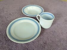 Arabia Ribbons Blue Finland Salad Plate 7 3/8" Cereal Bowl 6.5" Cup 2 7/8" myynnissä  Leverans till Finland