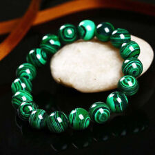 Pulseira elástica feita à mão 10 mm verde malaquita pedras preciosas redondas 7,5"" comprar usado  Enviando para Brazil
