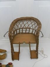 Boneca de madeira de vime antiga cadeira de bicicleta para bicicleta infantil menina, usado comprar usado  Enviando para Brazil
