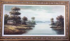 Vintage large painting oil on canvas signed & framed for sale  Canada