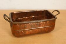 Vintage Copper Trough Serving Dish Herb Plant Tray Small Pot with Handles 8x3.5", used for sale  Shipping to South Africa