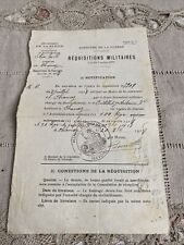 Ancien document réquisitions d'occasion  Aix-les-Bains