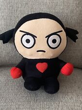 Muñeca de peluche Pucca Garu negra corazón rojo de 11"" anime ninja cara enojada segunda mano  Embacar hacia Argentina