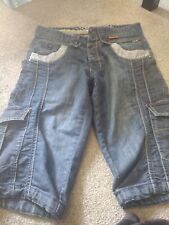 Crosshatch denim shorts for sale  HUDDERSFIELD