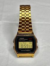 Usado, Relógio Casio A159WGE (593) JAPÃO DH masculino LCD dourado EM ÓTIMO ESTADO FUNCIONA MUITO BEM! comprar usado  Enviando para Brazil
