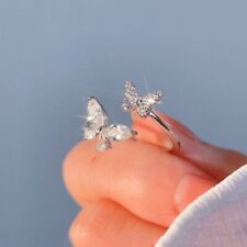 Anillos de mariposa dobles chapados en plata 925 para mujer joyería regalo segunda mano  Embacar hacia Argentina