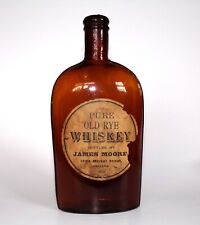 Usado, Whisky de centeno antiguo puro Pre Pro James Moore 1504 Market Street Philada. Frasco ámbar segunda mano  Embacar hacia Argentina