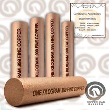 5 x 1 Kilo Copper Rods (11.5 Pounds lbs) .999 Fine Bullion Round Bar 10 Pound lb for sale  Shipping to South Africa