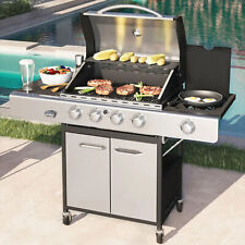 Used, 4 Burner + Side Burner Propane Gas Grill Outdoor Cooking Stainless Steel BBQ for sale  Shipping to South Africa