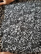 Flores Blancas y Negras Tejido Tejido Material Costura 100x49" Abstracto Chic segunda mano  Embacar hacia Argentina