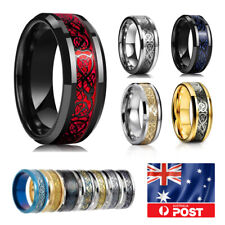 11 colores Real Stainless Steel Man Silver Gold Black Celtic Dragon 8mm Band Ring, usado segunda mano  Embacar hacia Argentina