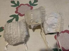 3 bonés vintage LACE BABY BONNET, boneca. Batizado comprar usado  Enviando para Brazil