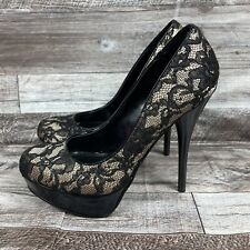 D Black Lace Over Nude High Heel ￼Platform Stilettos Size 8 Womens Shoes for sale  Shipping to South Africa
