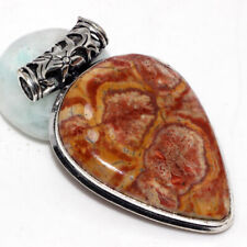 Used, 925 Silver Plated-Birds Eye Jasper Ethnic Chunky Gemstone Pendant Jewelry 2" JW for sale  Shipping to South Africa