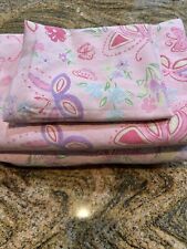 Usado, Conjunto de lençóis Pottery Barn Kids Olivia tamanho duplo rosa borboletas flores 3 peças comprar usado  Enviando para Brazil