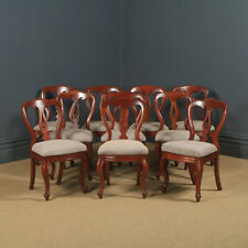 Used, Antique English Victorian Set of 10 Ten Mahogany Balloon Back Dining Chair for sale  Shipping to South Africa