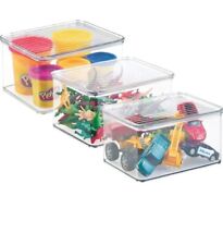 mDesign Set of 3 Storage Boxes with Lid for Toys Storing in The Shelf , used for sale  Shipping to South Africa