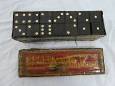 Antiguo juego de dominó dividido de colección 56 piezas caja original pat. 22 de octubre de 1900 segunda mano  Embacar hacia Argentina
