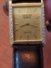 Relógio de ouro amarelo 14kt com 26 diamantes genuínos Cristian Geneve 14kt BMC , usado comprar usado  Enviando para Brazil