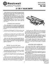 Rockwell / Delta Jointer Instruction Manual 37-290 for sale  Dayton
