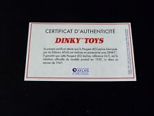 Dinky toys certificat d'occasion  Saint-Mars-la-Jaille