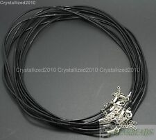 Collar tanga redonda de cuero genuino cable hilo broche de langosta enchapado en plata, usado segunda mano  Embacar hacia Argentina