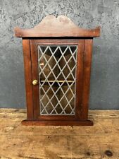 Vintage Wooden Hanging Corner Cupboard Leaded Glass Door for sale  Shipping to South Africa