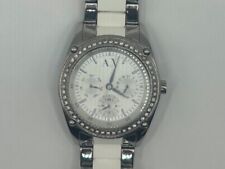 Unisex ARMANI EXCHANGE Reloj de Pulsera de Acero Inoxidable Blanco Silicona 40mm AX5033 segunda mano  Embacar hacia Argentina