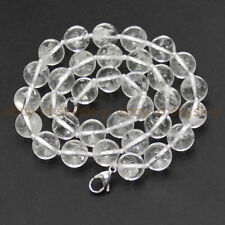 6/8/10/12mm Natural Clear Rock Crystal Quartz Round Gems Beaded Necklace 14-48'' for sale  Shipping to South Africa