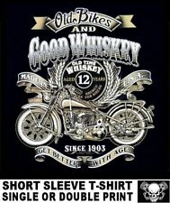 Camiseta 65 OLD BIKES & GOOD WHISKEY MOTOS GARAGEM V-TWIN ENGINE BIKER SKULL comprar usado  Enviando para Brazil