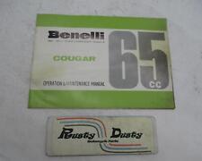 Vintage Original Benelli 65cc Cougar Operation and Maintenance Manual Book for sale  Shipping to South Africa