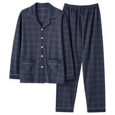 Conjunto de pijama masculino 100% algodão pijama de botão para homens roupa de dormir macia pijama lounge comprar usado  Enviando para Brazil