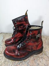 Dr Martens Made in England Bat Badge Red Black Leather Boots UK7 EU40 - VGC! for sale  Shipping to South Africa