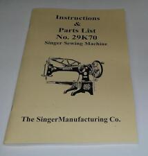 Singer 29K70 Sewing Machine Instruction and Parts Manual for sale  Shipping to South Africa