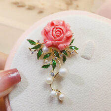 Moda Rosa Peonía Flor Perla Broche Pin Mujeres Boda Corsé Pin Joyería Nuevo segunda mano  Embacar hacia Argentina